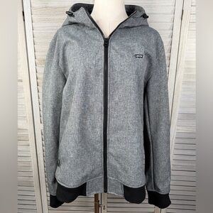 LEVI'S Men's Hooded Water Resistant Soft Shell Jacket Gray/Black-Large